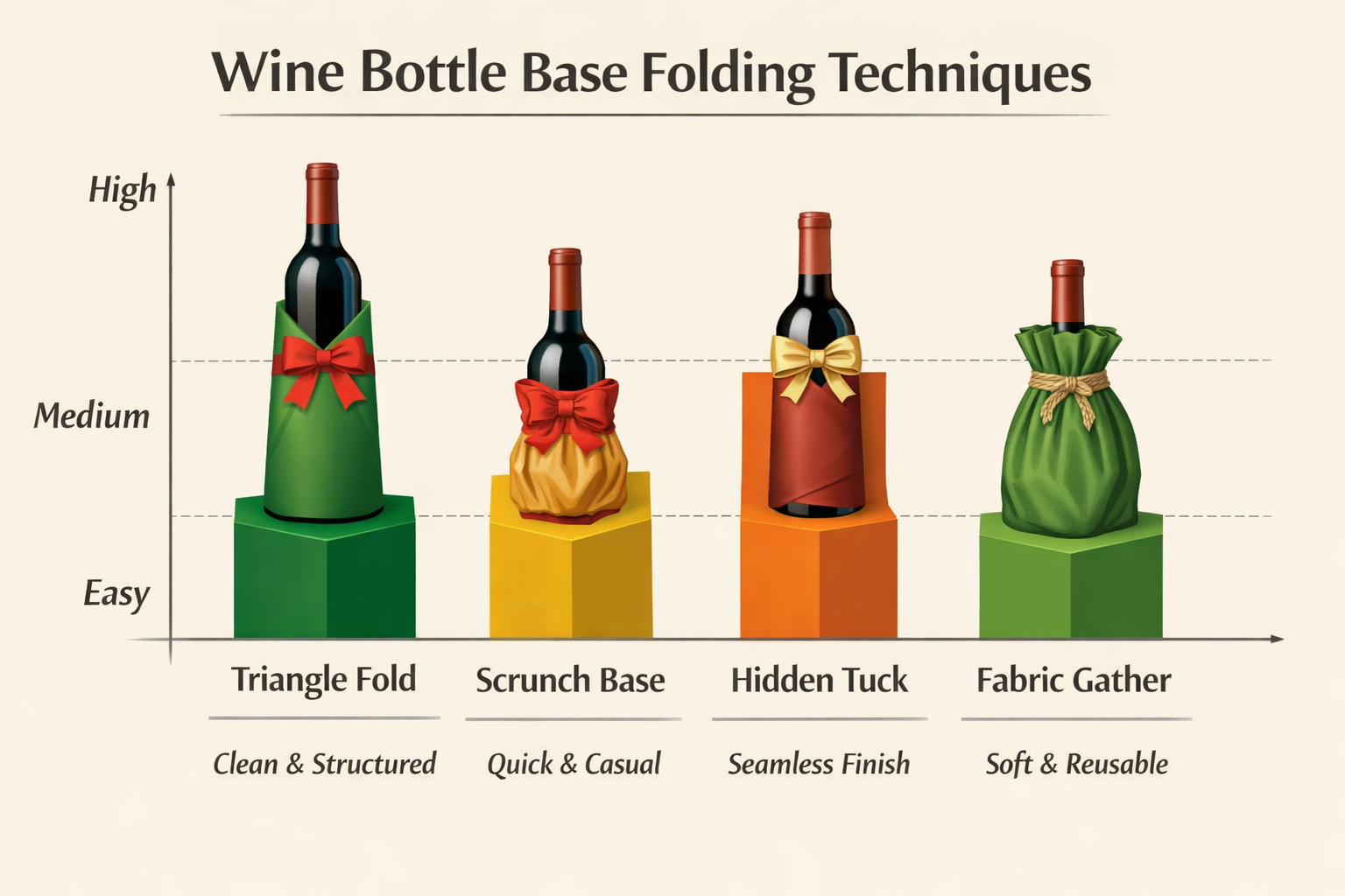 Bottle Size Affects Wrapping Technique ボトルのサイズはラッピング技術に影響します